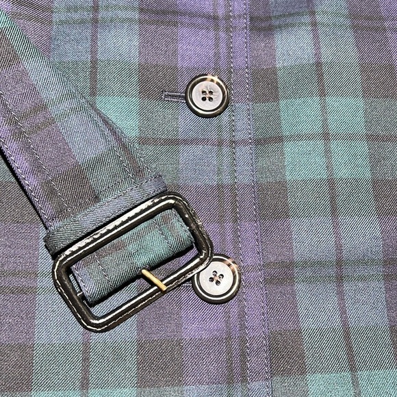 J Crew Collection Tartan Plaid Jacket Trench Coat wool - Picture 9 of 9